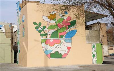 دیوارنگاری پوششی موقت برای پنهان کردن مناظر نامناسب شهری