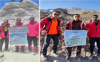صعود کوهنوردان هندیجانی به بام ایران